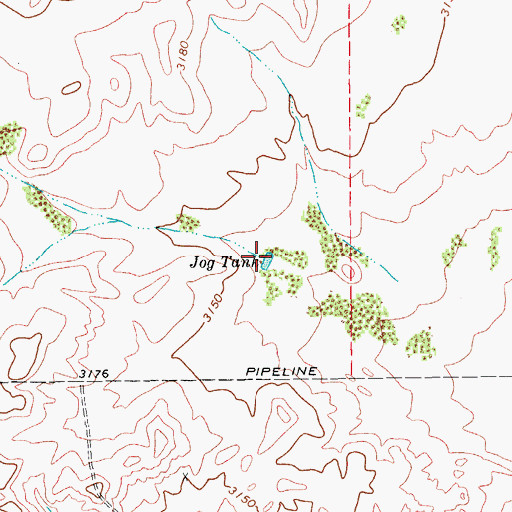 Topographic Map of Jog Tank, TX