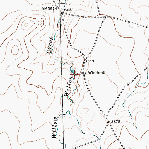 Topographic Map of Jog Windmill, TX