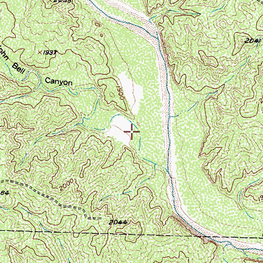 Topographic Map of John Bell Canyon, TX