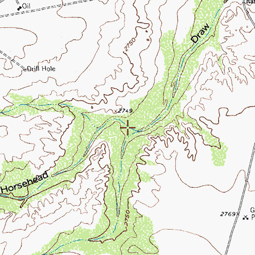 Topographic Map of John D Draw, TX