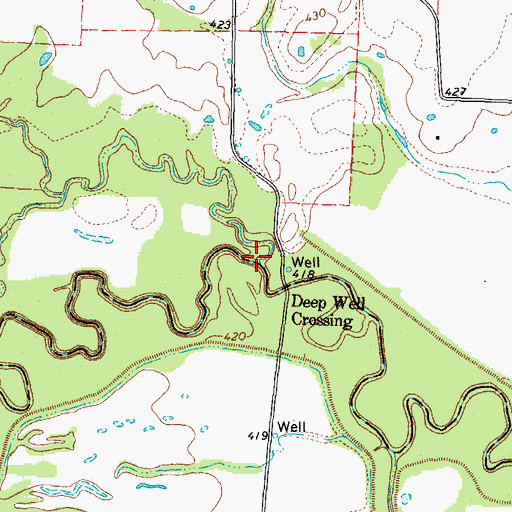 Topographic Map of Johns Creek, TX