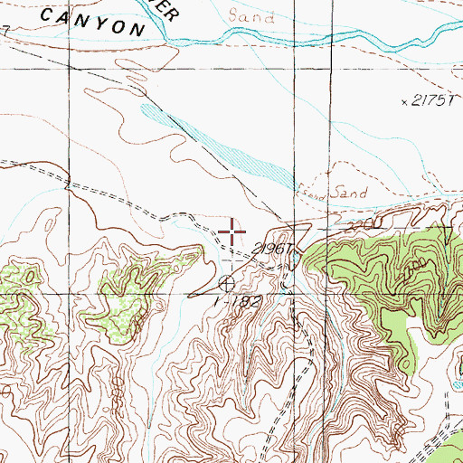 Topographic Map of Johnson Canyon, TX
