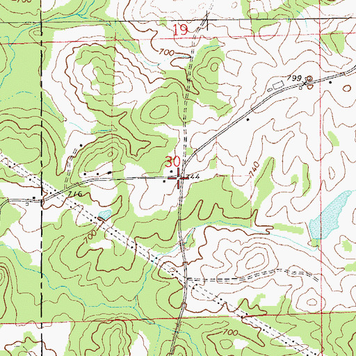 Topographic Map of Dean-Shirley Cemetery, AL