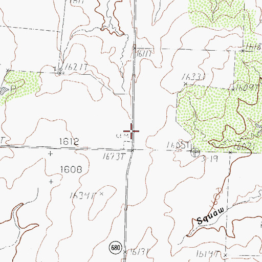 Topographic Map of Johnson Cemetery, TX