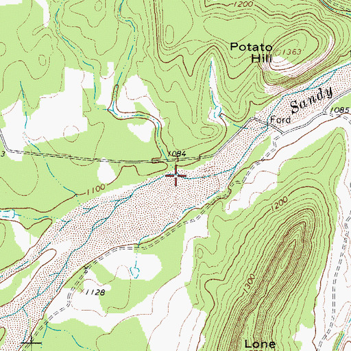 Topographic Map of Johnson Creek, TX