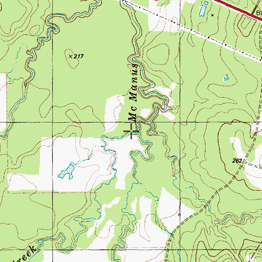 Topographic Map of Johnson Creek, TX