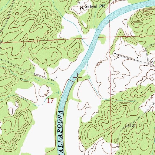 Topographic Map of Denny Ferry (historical), AL