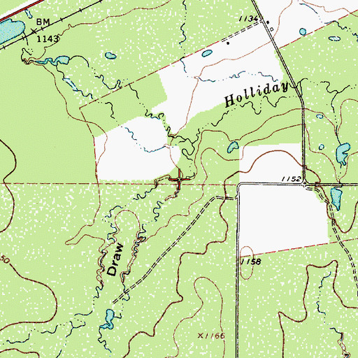 Topographic Map of Johnson Draw, TX