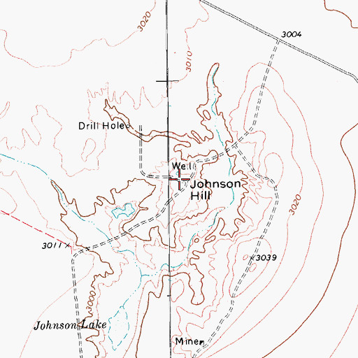 Topographic Map of Johnson Hill, TX