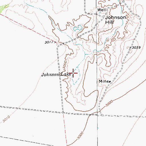 Topographic Map of Johnson Lake, TX