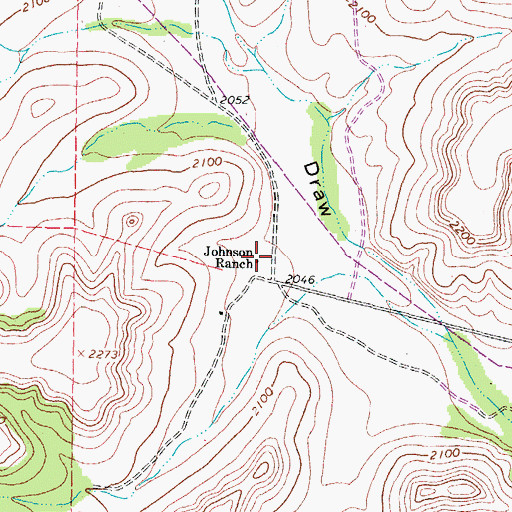 Topographic Map of Johnson Ranch, TX