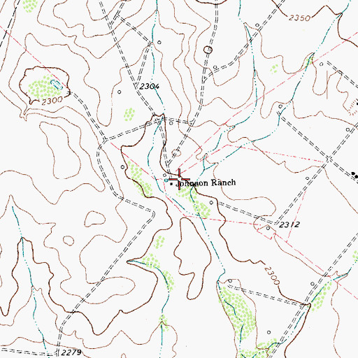 Topographic Map of Johnson Ranch, TX