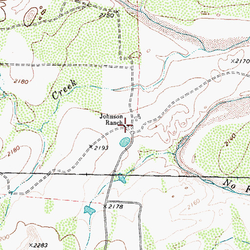 Topographic Map of Johnson Ranch, TX