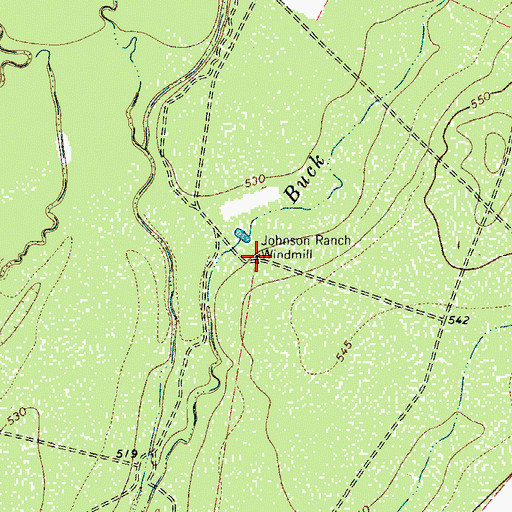 Topographic Map of Johnson Ranch Windmill, TX