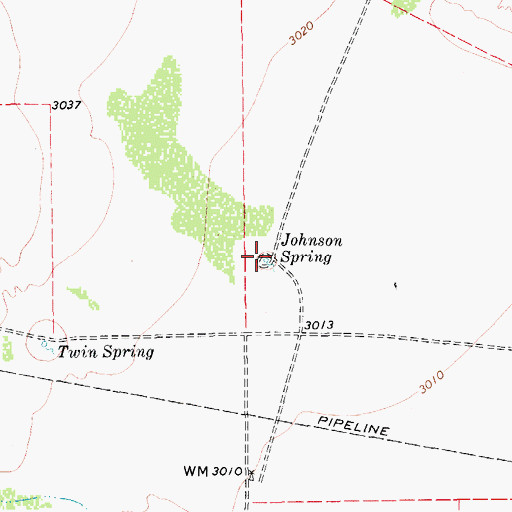 Topographic Map of Johnson Spring, TX