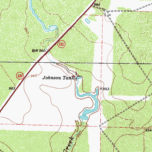 Topographic Map of Johnson Tank, TX