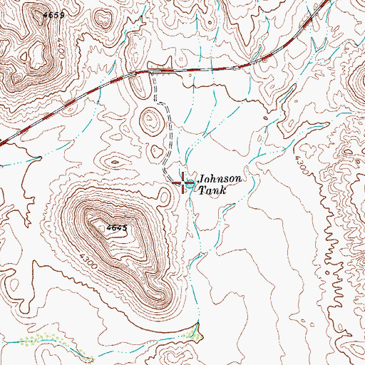 Topographic Map of Johnson Tank, TX