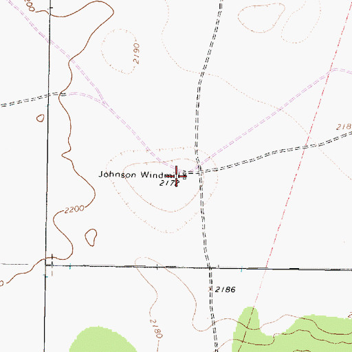 Topographic Map of Johnson Windmill, TX