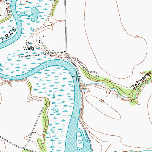 Topographic Map of Johnsons Timber Slough, TX