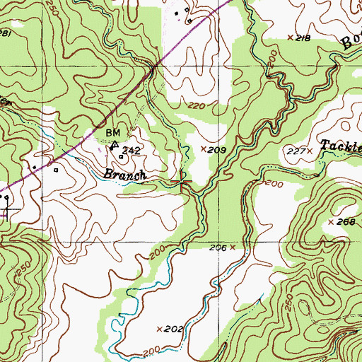 Topographic Map of Joiner Branch, TX