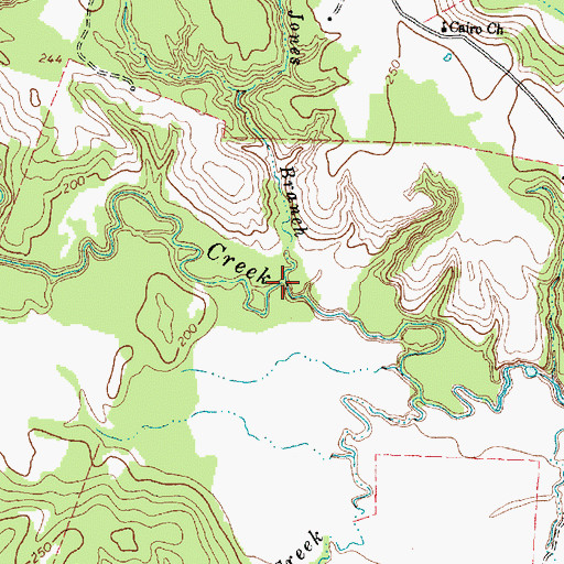 Topographic Map of Jones Branch, TX