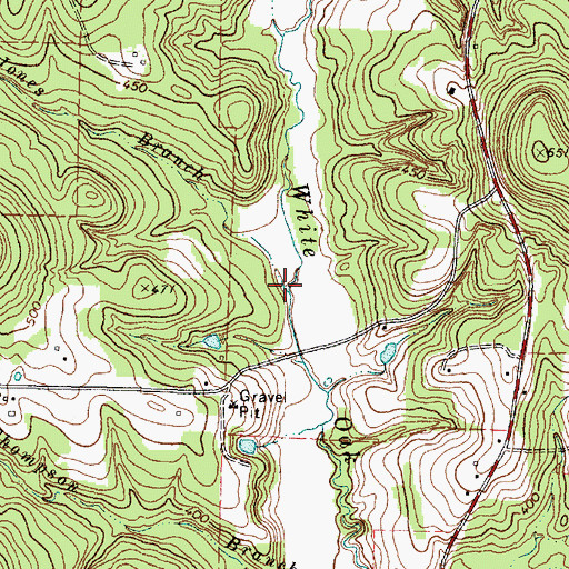 Topographic Map of Jones Branch, TX
