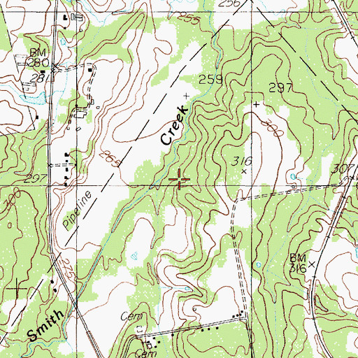 Topographic Map of Jones Branch, TX