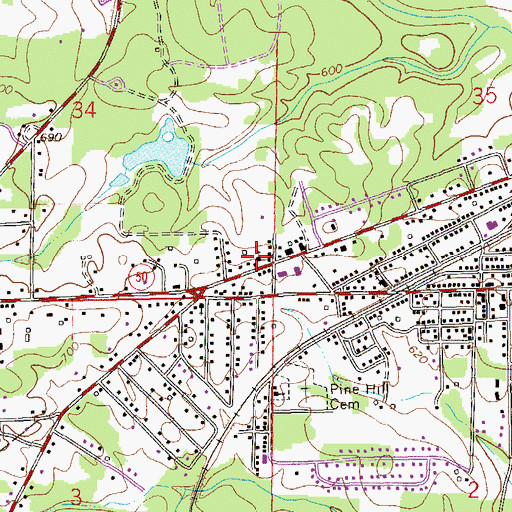 Topographic Map of Fairview Church of the Nazarene, AL
