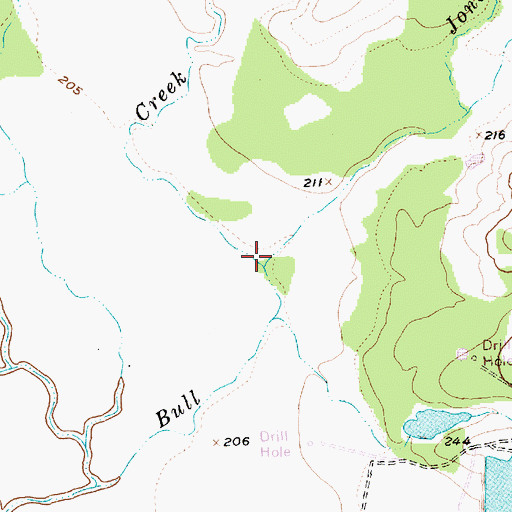 Topographic Map of Jones Creek, TX
