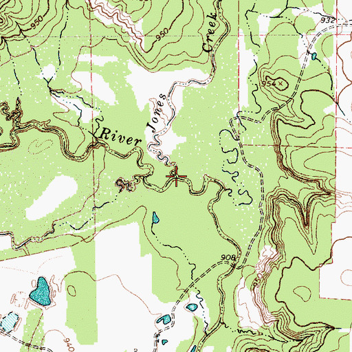 Topographic Map of Jones Creek, TX