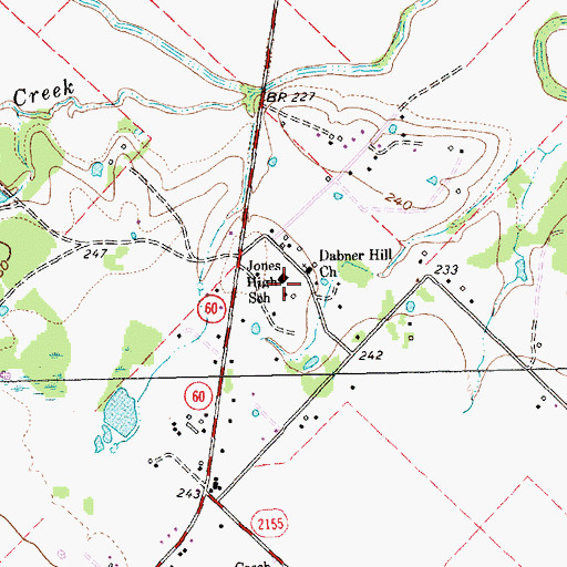 Topographic Map of Jones High School, TX