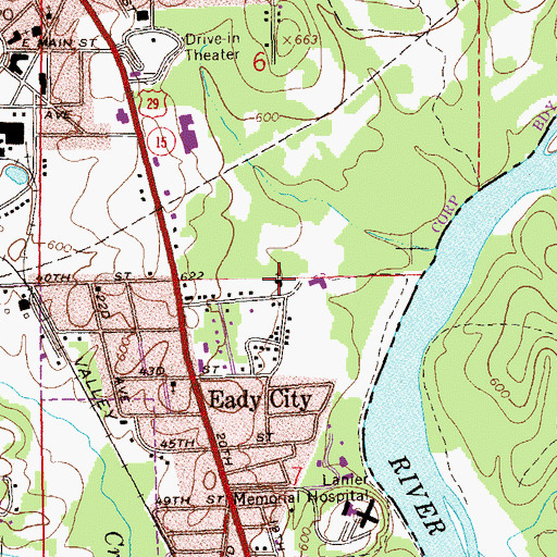 Topographic Map of Faith Baptist Church, AL