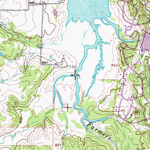 Topographic Map of Jones Hollow, TX
