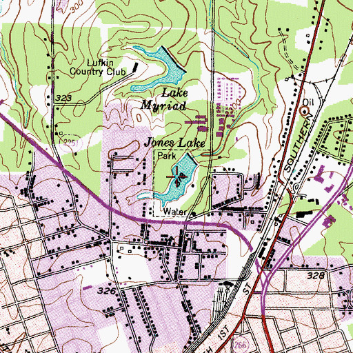 Topographic Map of Jones Lake, TX