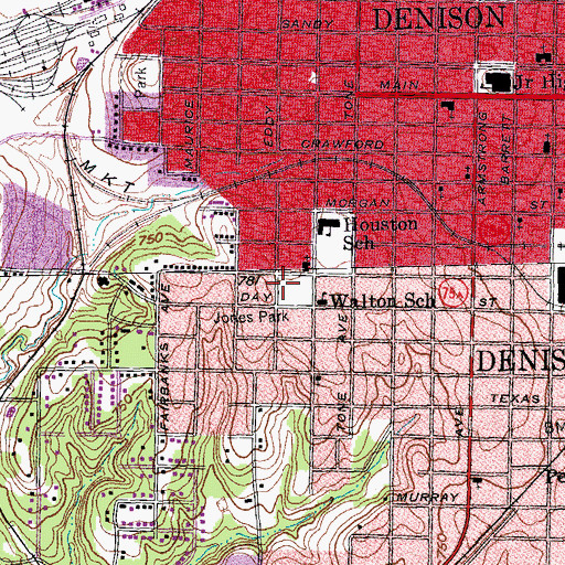 Topographic Map of Jones Park, TX