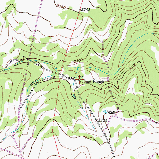 Topographic Map of Jones Ranch, TX