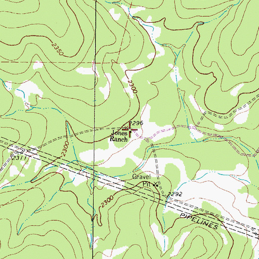 Topographic Map of Jones Ranch, TX