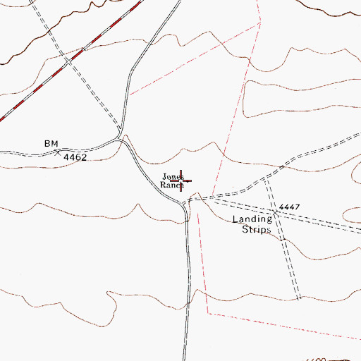 Topographic Map of Jones Ranch, TX