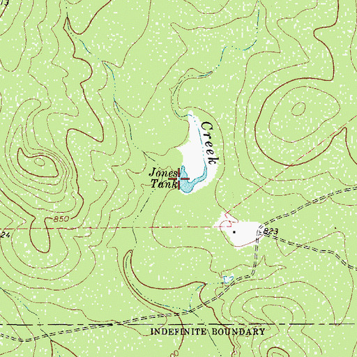 Topographic Map of Jones Tank, TX