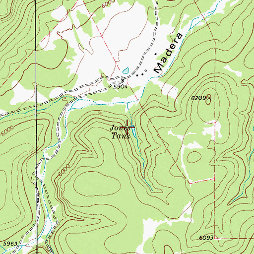 Topographic Map of Jones Tank, TX