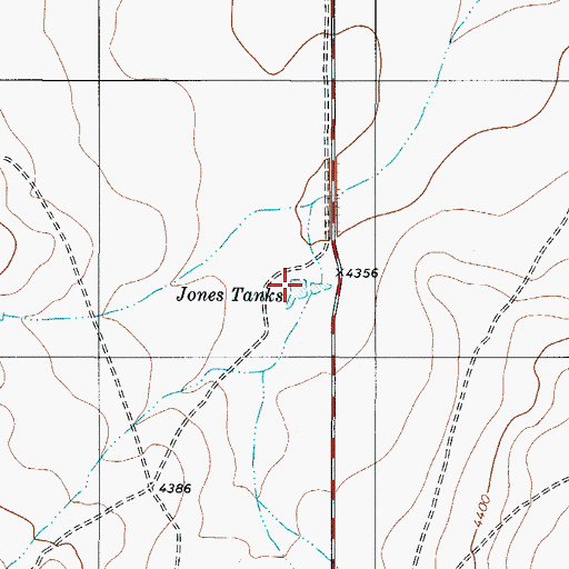 Topographic Map of Jones Tank, TX