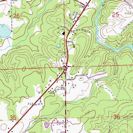 Topographic Map of Faith Church, AL