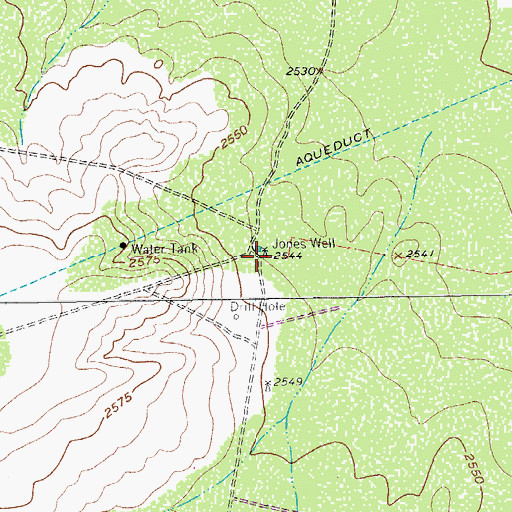 Topographic Map of Jones Well, TX