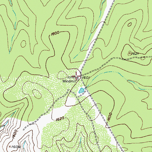 Topographic Map of Jones Windmill, TX