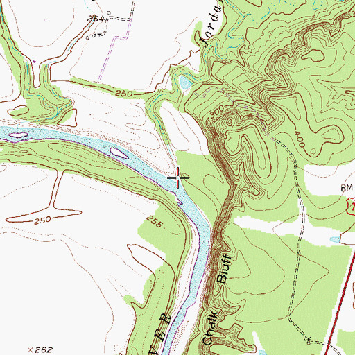 Topographic Map of Jordan Creek, TX
