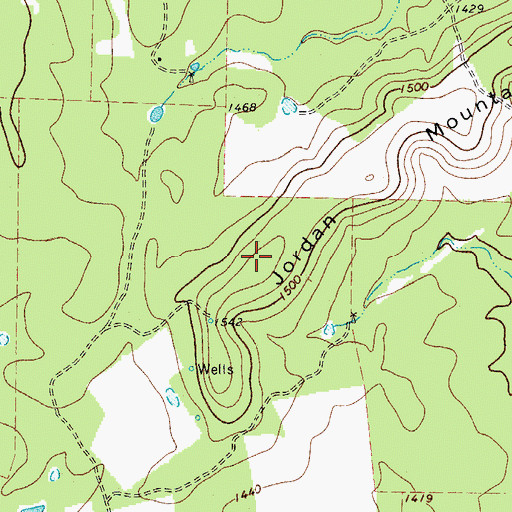 Topographic Map of Jordan Mountain, TX