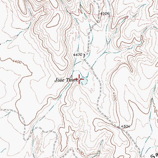 Topographic Map of Jose Tank, TX