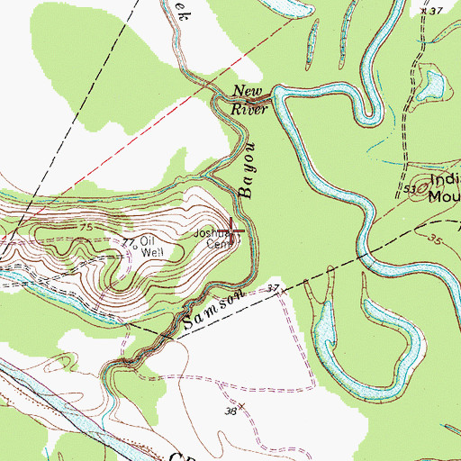 Topographic Map of Joshua Cemetery, TX