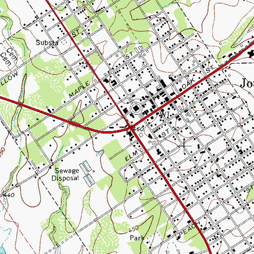 Topographic Map of Jourdanton, TX