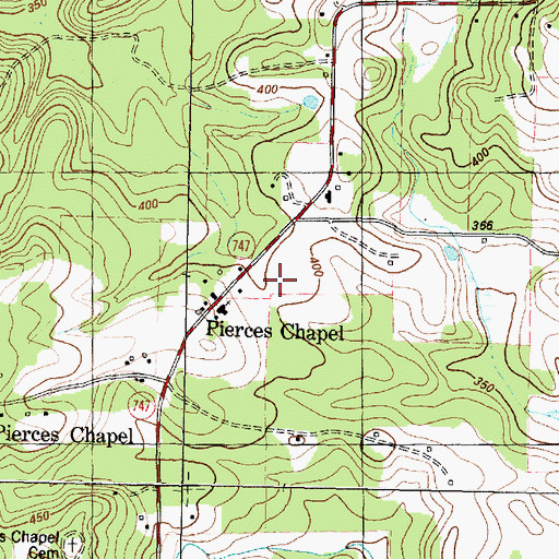 Topographic Map of Jowell Center, TX